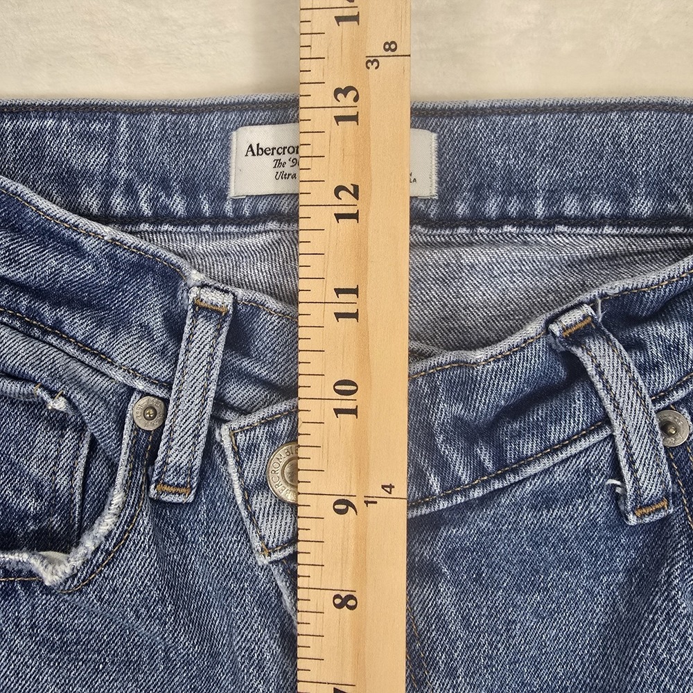 Abercrombie & Fitch The 90s Straight Ultra High Rise Criss Cross Waist Size 27/4 - Picture 7 of 12